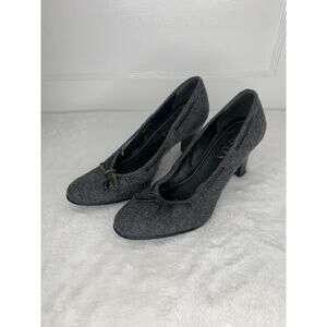 Lauren Ralph Lauren Womens Gray Wool Bow Heeled Pumps Size 8.5B